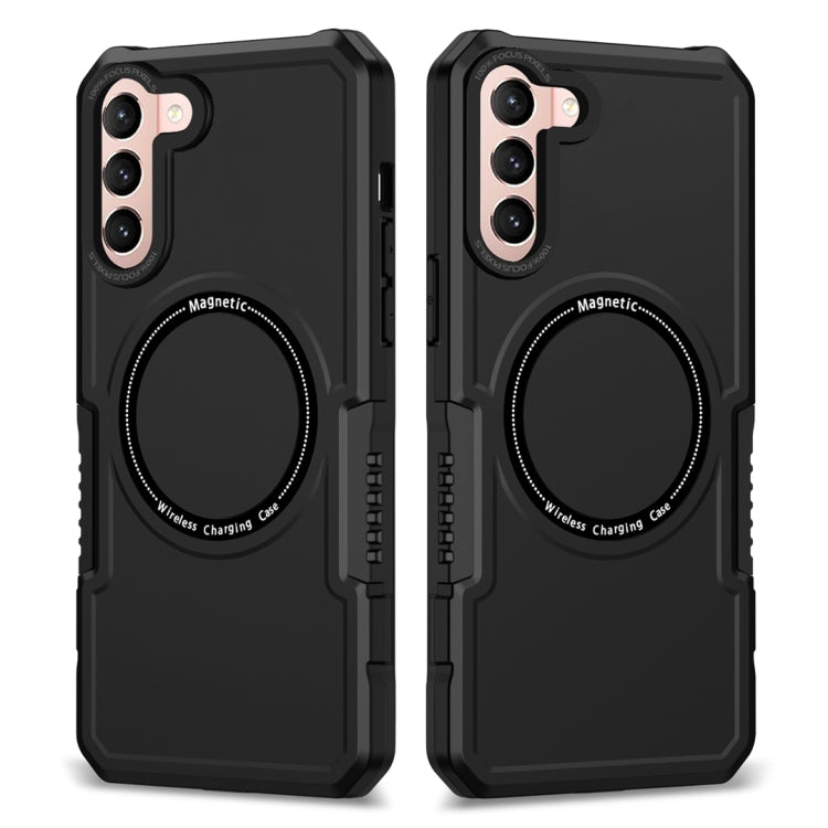 For Samsung Galaxy S22+ 5G MagSafe Shockproof Armor Phone Case(Black) - Galaxy S22+ 5G Cases by buy2fix | Online Shopping UK | buy2fix