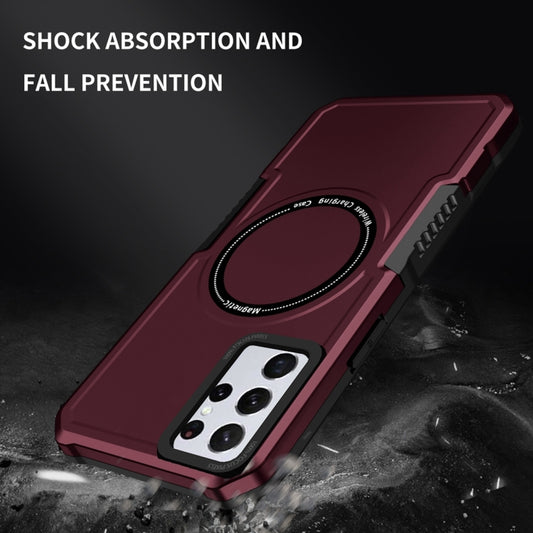 For Samsung Galaxy S23+ 5G MagSafe Shockproof Armor Phone Case(Wine Red) by buy2fix