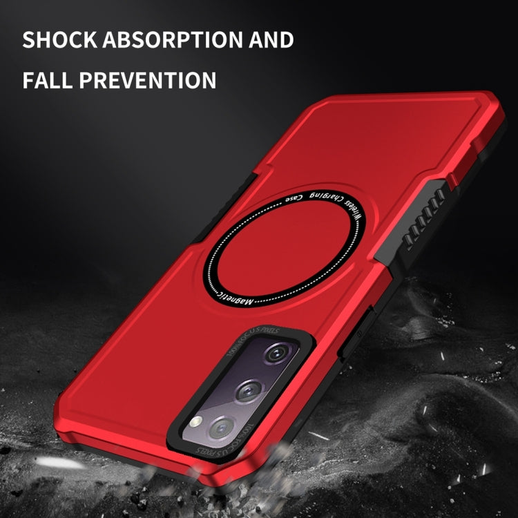 For Samsung Galaxy S20 FE MagSafe Shockproof Armor Phone Case(Red) by buy2fix