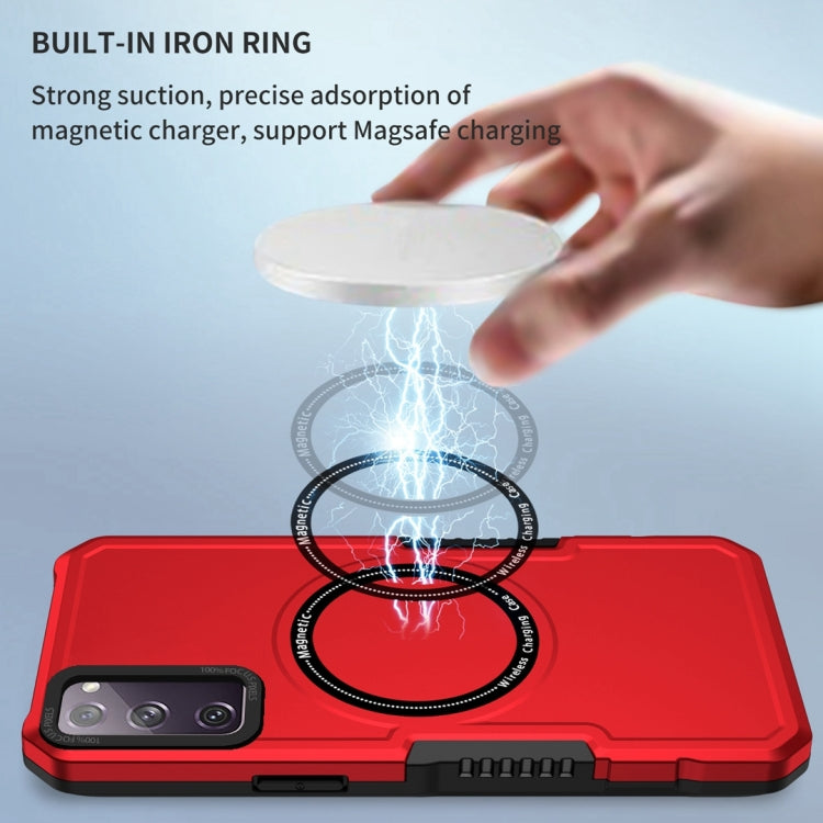 For Samsung Galaxy S20 FE MagSafe Shockproof Armor Phone Case(Red) by buy2fix