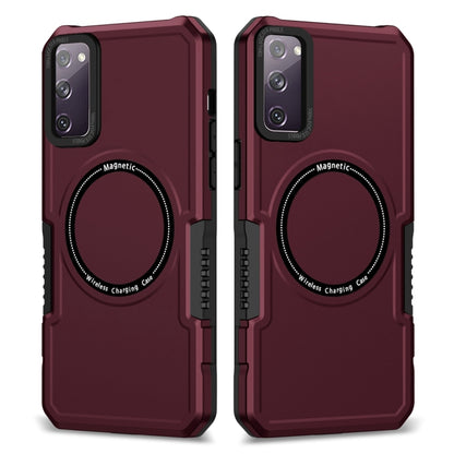 For Samsung Galaxy S20 FE MagSafe Shockproof Armor Phone Case(Wine Red) by buy2fix
