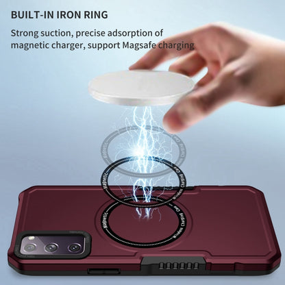 For Samsung Galaxy S20 FE MagSafe Shockproof Armor Phone Case(Wine Red) by buy2fix