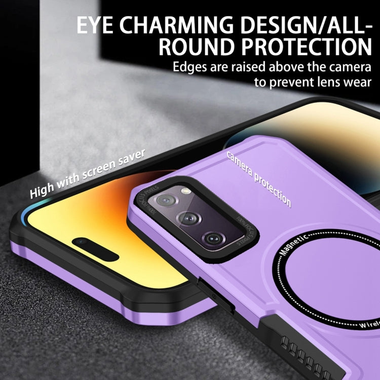 For Samsung Galaxy S20 FE MagSafe Shockproof Armor Phone Case(Purple) by buy2fix