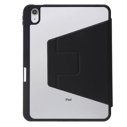 For iPad 2025 / 2022 3-Fold 360 Rotation Acrylic Leather Smart Tablet Case(Black) by buy2fix