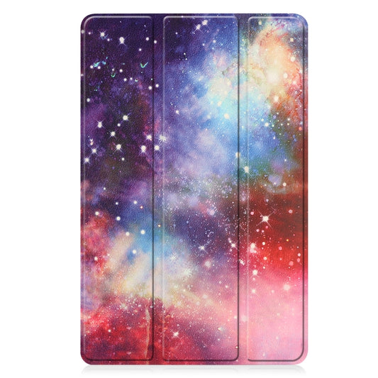 For Lenovo Tab P11 Gen 2 Custer Painted 3-Fold Holder Leather Smart Tablet Case(Milky Way Nebula) by buy2fix