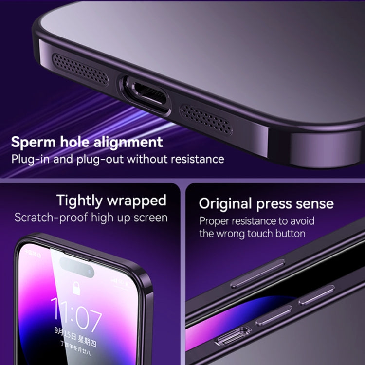 For iPhone 14 SULADA Electroplating Frosted All-inclusive TPU Phone Case(Purple) - iPhone 14 Cases by SULADA | Online Shopping UK | buy2fix