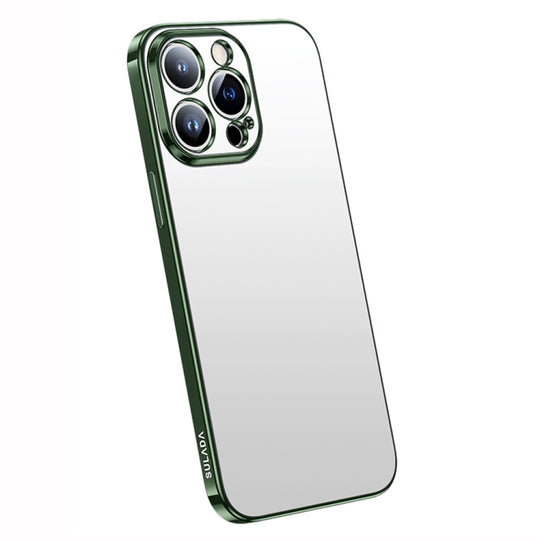 For iPhone 14 Pro Max SULADA Electroplating Frosted All-inclusive TPU Phone Case(Green)