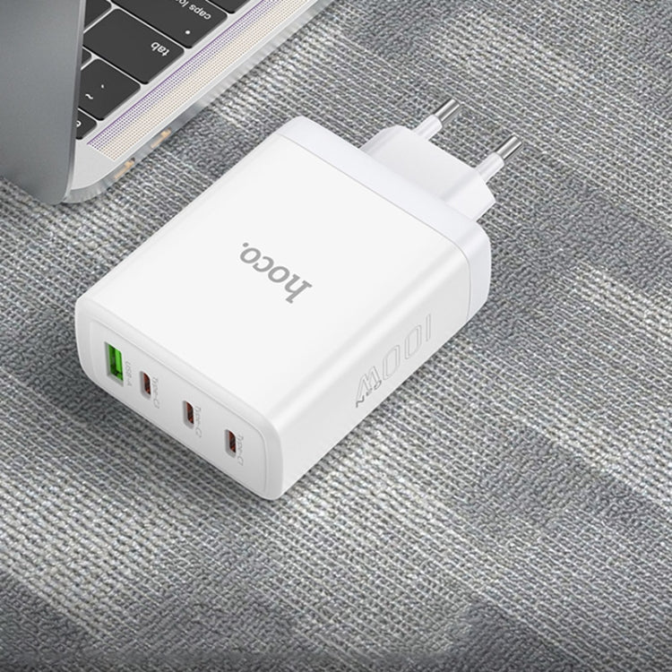 hoco N31 Leader PD 100W USB+Three USB-C/Type-C Interface Fast Charger, EU Plug(White) -  by hoco | Online Shopping UK | buy2fix