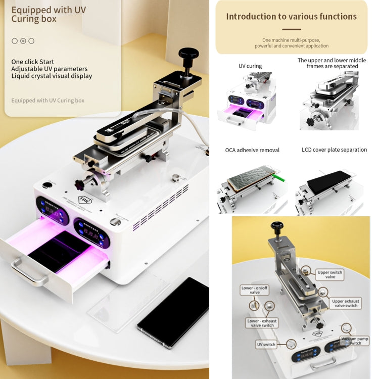 TBK 258S Intelligent Multi-function UV Cured Disassembly Machine, Plug:UK Plug - Repair & Spare Parts by TBK | Online Shopping UK | buy2fix