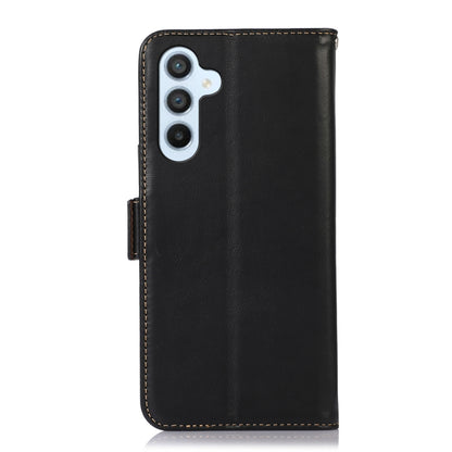 For Samsung Galaxy A54 5G Crazy Horse Top Layer Cowhide Leather Phone Case(Black) - Galaxy Phone Cases by buy2fix | Online Shopping UK | buy2fix