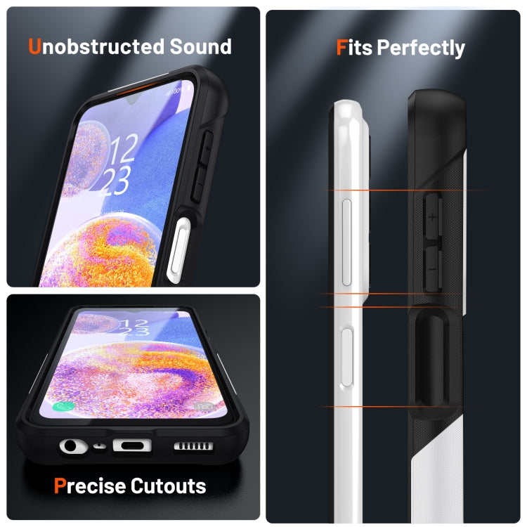 For Samsung Galaxy A23 PC + TPU Shockproof Protective Phone Case(White+Black) by buy2fix