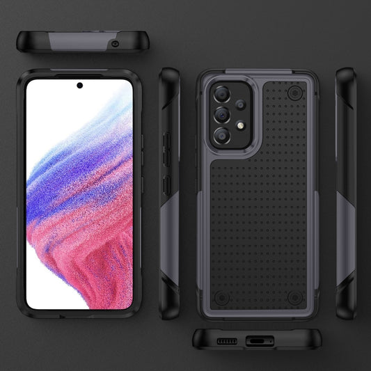 For Samsung Galaxy A53 5G PC + TPU Shockproof Protective Phone Case(Grey+Black) by buy2fix