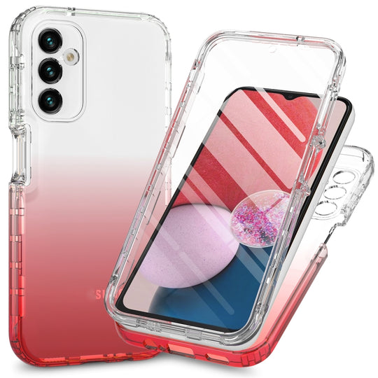 For Samsung Galaxy A14 4G / A14 5G Integrated Transparent Gradient Color TPU + PC + PET Protective Phone Case(Pink)