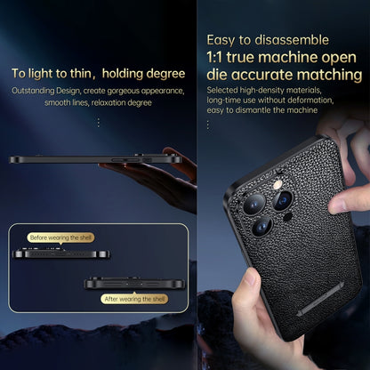 For iPhone 13 Pro SULADA Invisible Bracket Leather Back Cover Phone Case(Blue) by SULADA