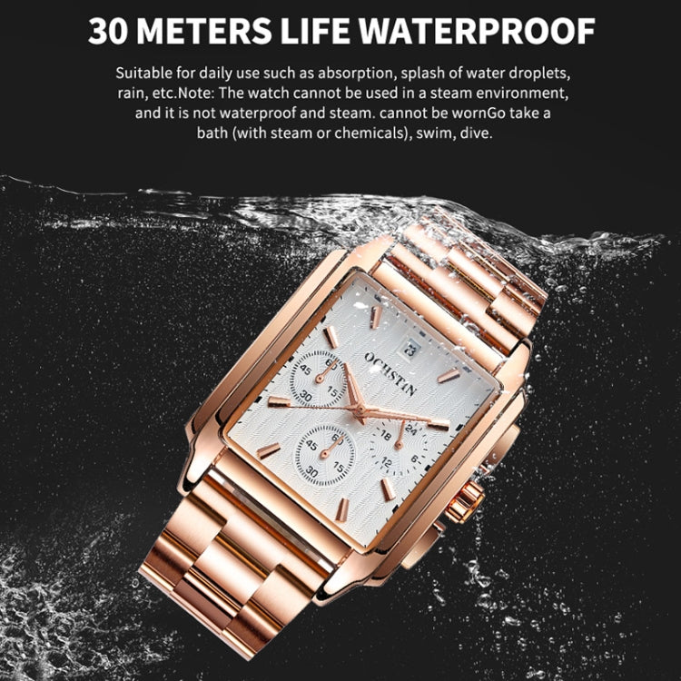 OCHSTIN 7240 Multifunctional Quartz Waterproof Steel Strap Men Watch(Rose Gold+Black) - Metal Strap Watches by OCHSTIN | Online Shopping UK | buy2fix