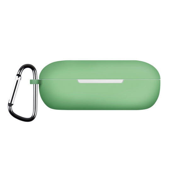 For Huawei FreeBuds SE Pure Color Bluetooth Earphone Silicone Case with Hook(Matcha Green)