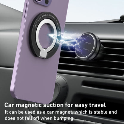 Car Magnetic Dual Axis Ring Phone Holder(Frosted Purple) - Ring Holder by buy2fix | Online Shopping UK | buy2fix