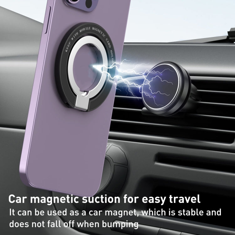 Car Magnetic Dual Axis Ring Phone Holder(Bright Purple) - Ring Holder by buy2fix | Online Shopping UK | buy2fix