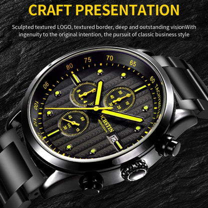 OCHSTIN 7244 Fashion Steel Strap Multifunctional Quartz Men Watch(Gold White) - Metal Strap Watches by OCHSTIN | Online Shopping UK | buy2fix