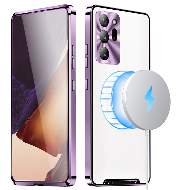 For Samsung Galaxy Note20 Ultra MagSafe Frosted Metal Phone Case(Purple) by buy2fix