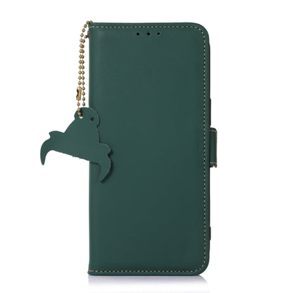 For Samsung Galaxy A04e Genuine Leather Magnetic RFID Leather Phone Case(Green) - Galaxy Phone Cases by buy2fix | Online Shopping UK | buy2fix