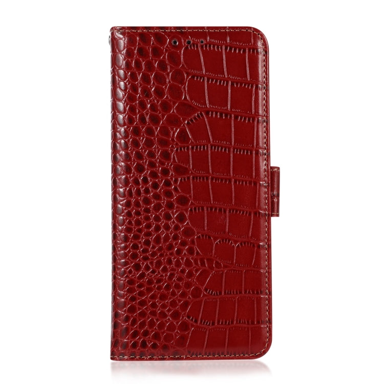 For Samsung Galaxy A04e Crocodile Top Layer Cowhide Leather Phone Case(Red) by buy2fix