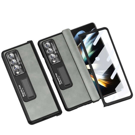 For Samsung Galaxy Z Fold3 5G Napa Texture All-inclusive Phone Case(White)