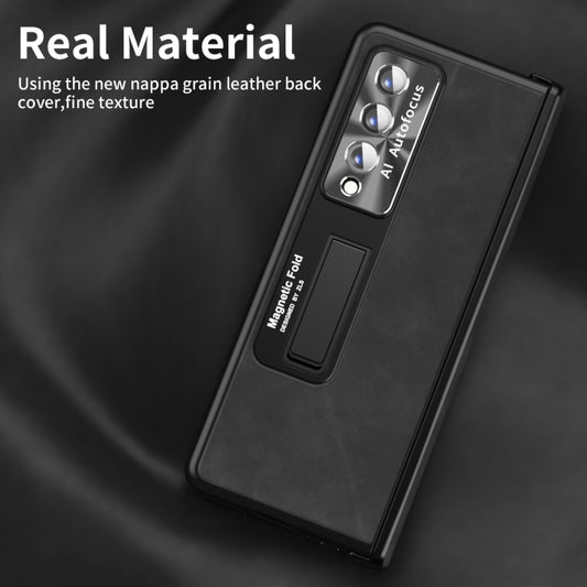 For Samsung Galaxy Z Fold3 5G Napa Texture All-inclusive Phone Case(Black) by buy2fix