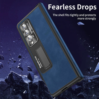 For Samsung Galaxy Z Fold3 5G Napa Texture All-inclusive Phone Case(Blue) - Galaxy Phone Cases by buy2fix | Online Shopping UK | buy2fix