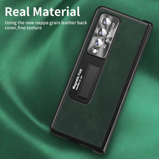 For Samsung Galaxy Z Fold3 5G Napa Texture All-inclusive Phone Case(Green) by buy2fix