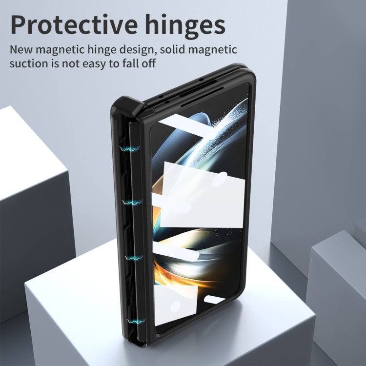 For Samsung Galaxy Z Fold4 Napa Texture All-inclusive Phone Case(Black) - Galaxy Z Fold4 5G Cases by buy2fix | Online Shopping UK | buy2fix