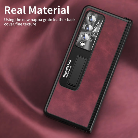 For Samsung Galaxy Z Fold4 Napa Texture All-inclusive Phone Case(Red) by buy2fix