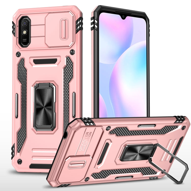 For Xiaomi Redmi 9A Armor PC + TPU Camera Shield Phone Case(Rose Gold) - Xiaomi Cases by buy2fix | Online Shopping UK | buy2fix