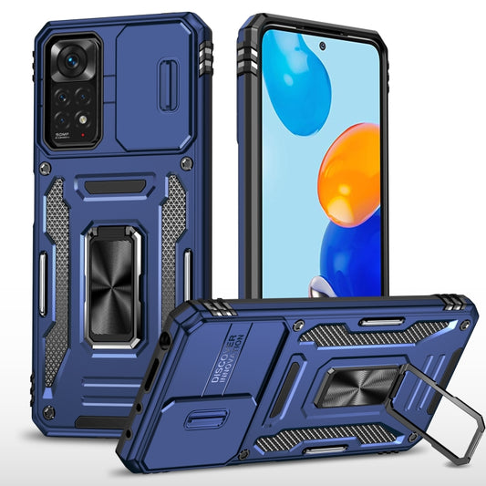 For Xiaomi Redmi Note 11 Pro Armor PC + TPU Camera Shield Phone Case(Navy Blue) - Redmi Note 11 Pro Case by buy2fix | Online Shopping UK | buy2fix