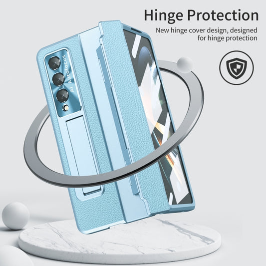 For Samsung Galaxy Z Fold4 Integrated Full Coverage Phone Case with Hinge(Blue) by buy2fix