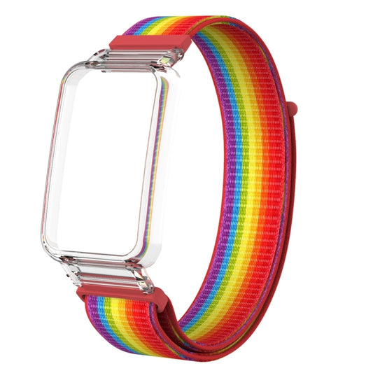 For Xiaomi Mi Band 7 Pro Integrated PC Protective Case + Nylon Loop Watch Band(Rainbow) by buy2fix