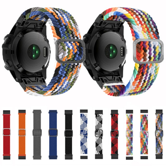 For Garmin Fenix 7 Adjustable Nylon Braided Elasticity Watch Band(Grey) by buy2fix