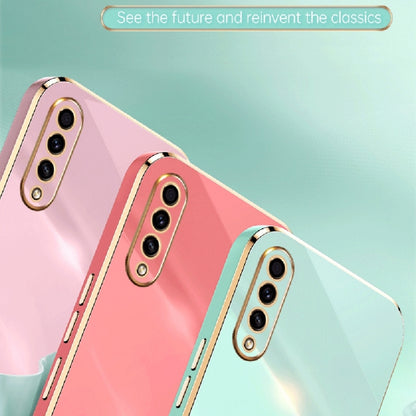 For Samsung Galaxy A50 XINLI Straight Edge 6D Electroplate TPU Phone Case(Pink) by buy2fix