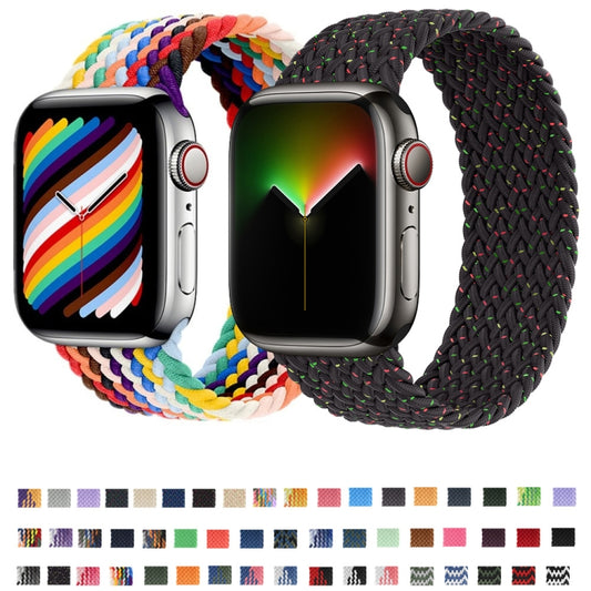 Nylon Single-turn Braided Watch Band For Apple Watch Ultra 49mm / Series 8&7 45mm / SE 2&6&SE&5&4 44mm / 3&2&1 42mm, Length:165mm(Camouflage) by buy2fix