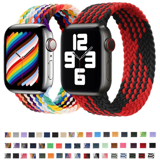 Nylon Single-turn Braided Watch Band For Apple Watch Series 9&8&7 41mm / SE 3&SE 2&6&SE&5&4 40mm / 3&2&1 38mm, Length:145mm(Camouflage) by buy2fix