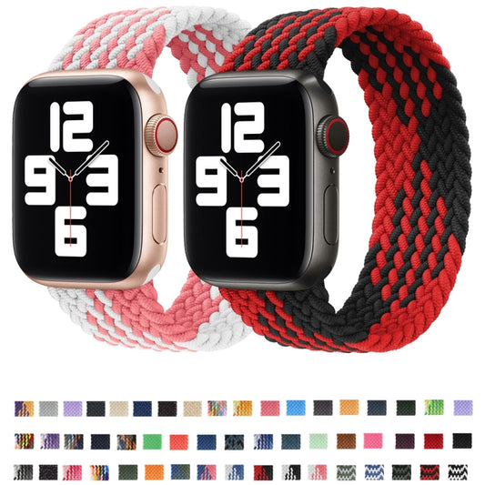 Nylon Single-turn Braided Watch Band For Apple Watch Series 9&8&7 41mm / SE 3&SE 2&6&SE&5&4 40mm / 3&2&1 38mm, Length:155mm (Starlight) by buy2fix