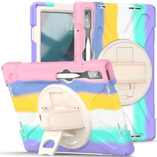 For Lenovo Tab P11 Pro Gen 2 Silicone + PC Protective Tablet Case(Colorful Pink)