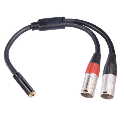 TC227YXK402-03 3.5mm Female to Dual XLR 3pin Male Audio Cable, Length: 30cm(Red Black) - Consumer Electronics by buy2fix | Online Shopping UK | buy2fix