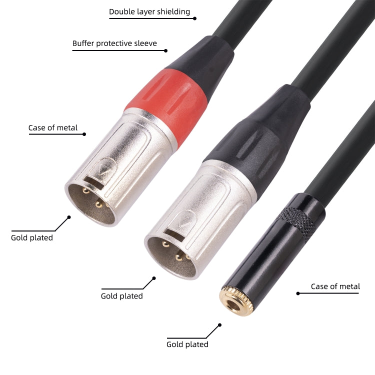 TC227YXK402-03 3.5mm Female to Dual XLR 3pin Male Audio Cable, Length: 30cm(Red Black) - Consumer Electronics by buy2fix | Online Shopping UK | buy2fix