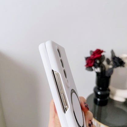 For Samsung Galaxy Z Fold3 5G Skin Feel MagSafe Magnetic Phone Case(White) by buy2fix