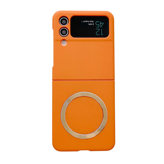 For Samsung Galaxy Z Flip4 Skin Feel MagSafe Magnetic Phone Case(Orange) - Galaxy Z Flip4 5G Cases by buy2fix | Online Shopping UK | buy2fix