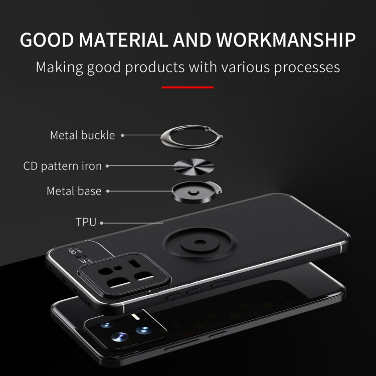 For Xiaomi 13 Metal Ring Holder TPU Phone Case(Black) - 13 Cases by buy2fix | Online Shopping UK | buy2fix
