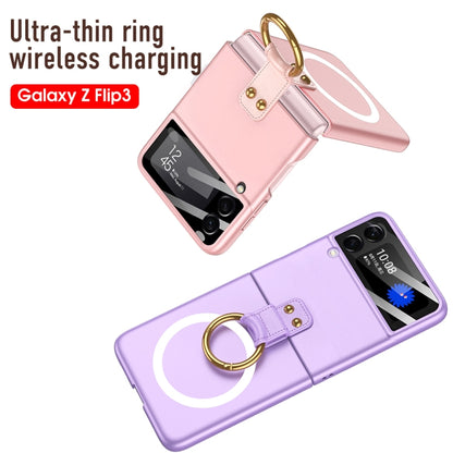 For Samsung Galaxy Z Flip3 5G GKK MagSafe Ultrathin Integrated Shockproof Phone Case with Ring Holder(Pink) - Galaxy Phone Cases by GKK | Online Shopping UK | buy2fix