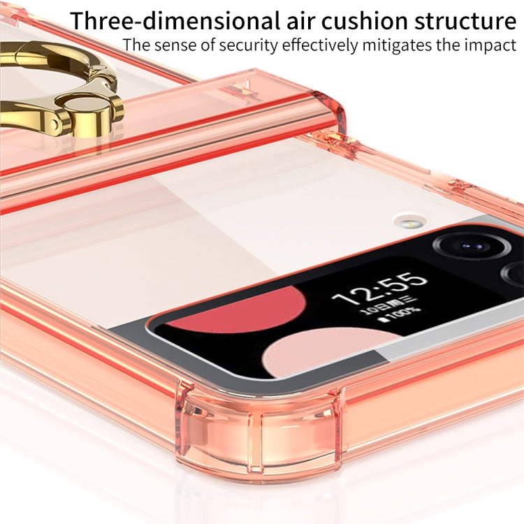 For Samsung Galaxy Z Flip4 GKK MagSafe Airbag Hinge Shockproof Phone Case with Ring Holder(Transparent) - Galaxy Z Flip4 5G Cases by GKK | Online Shopping UK | buy2fix