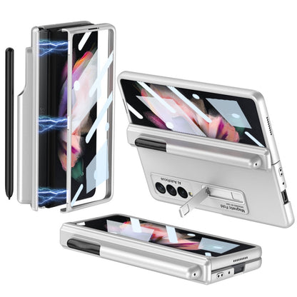 For Samsung Galaxy Z Fold3 5G GKK Full Coverage Magnetic Fold Hinge Shockproof Phone Case with Pen Slots(White) - Galaxy Phone Cases by GKK | Online Shopping UK | buy2fix